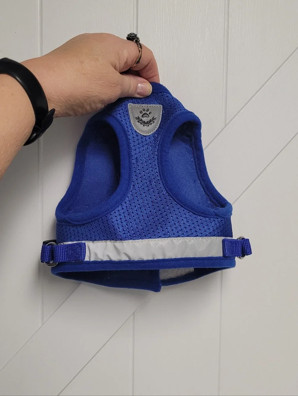 Dog's Safety Harness Vest in Royal Blue with Reflective Trim Medium